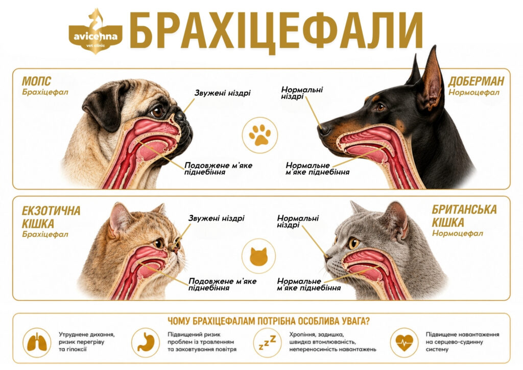 Брахіцефалічний синдром у собак і котів